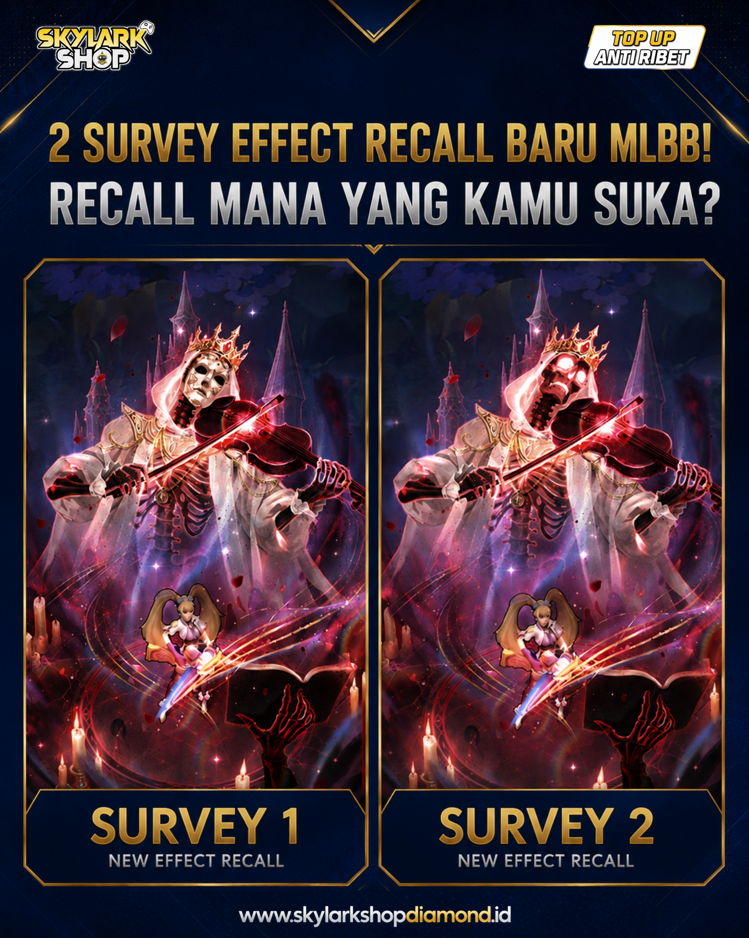 Bocoran 2 Survey Efek Recall Baru MLBB: Pilih Maestro Misterius atau Tengkorak Menyala?